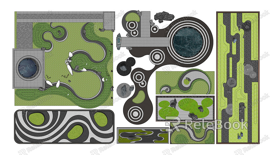 New Chinese style landscape sketch courtyard dry landscape micro terrain Zen landscape sketch model