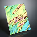 Colorful Textured Decorative Panel With Green Yellow Blue Pink Wavy Striped Pattern