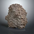 Decorative Natural Stone With Rough Textured Surface On Black Display Base 3d model