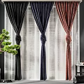 Modern Curtain Flannel Curtain Combination 3d model