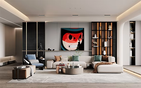 modern living room 3d model