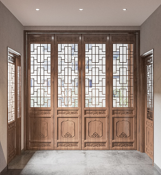 Chinese folding door 3d model