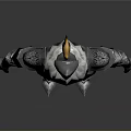Medieval Knight Armor 3D Model As Battle Weapon With Silver And Gold Accents