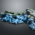 Natural Style Garden Ornament With Blue Green Stones And Stacked Design For Outdoor Use