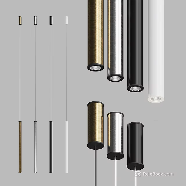 Cylindrical Chandeliers In Multiple Colors With Modern Design For Home Decor 3d model 
