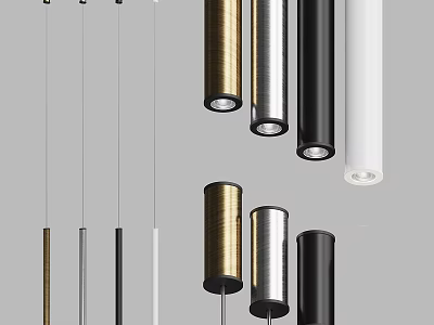 Cylindrical Chandeliers In Multiple Colors With Modern Design For Home Decor 3d model