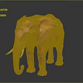 Red Elephant Model Standing With White Tusks On Black Background With Reflection