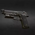 Black Tactical Handgun With Modern Design Textured Grip And Barrel Accessory Isolated On Dark Background