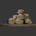 Freshly Baked Fluffy Golden Pastry Bites On Round Wooden Platter