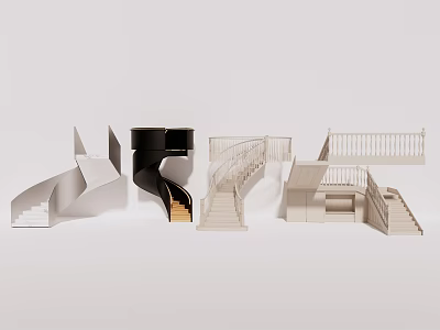 Rotary Stairs Corner Stairs Wooden Stairs Indoor Stairs European Stairs French Stairs 3d model