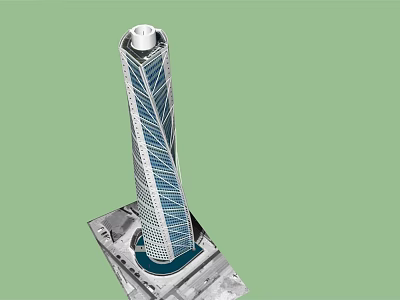Modern Tall Office Building With Glass Facade And Urban Architectural Design 3d model