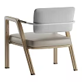 Modern Minimalist Accent Chair With Light Wood Frame And Beige Fabric Cushion