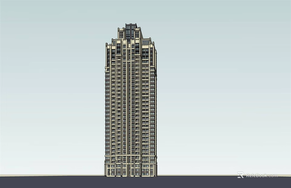 Modern High Rise Building Exterior Featuring Architectural Design And Multiple Floors 3d model