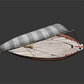 Vintage Sailing Boat with Striped Sail Colorful Hull Wooden Mast and Ropes