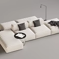 Modern Multiplayer Sofa Module Sofa Back-to-Back Sofa 3d model