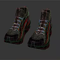 Modern Gray Sports Shoes With Red Stripes And White Laces Functional Design