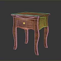 Classic Wooden Side Table With Single Drawer And Curved Decorative Legs