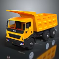 Yellow TATA Heavy Duty Dump Truck with Open Bed and Shiny Surface