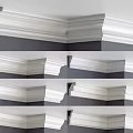 White Wall Cornice Molding Different Decorative Styles For Interior Design 3d model
