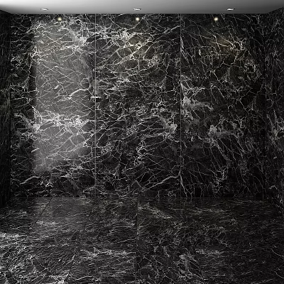 Black Marble Wall And Floor Components With Natural Vein Pattern And Polished Surface 3d model