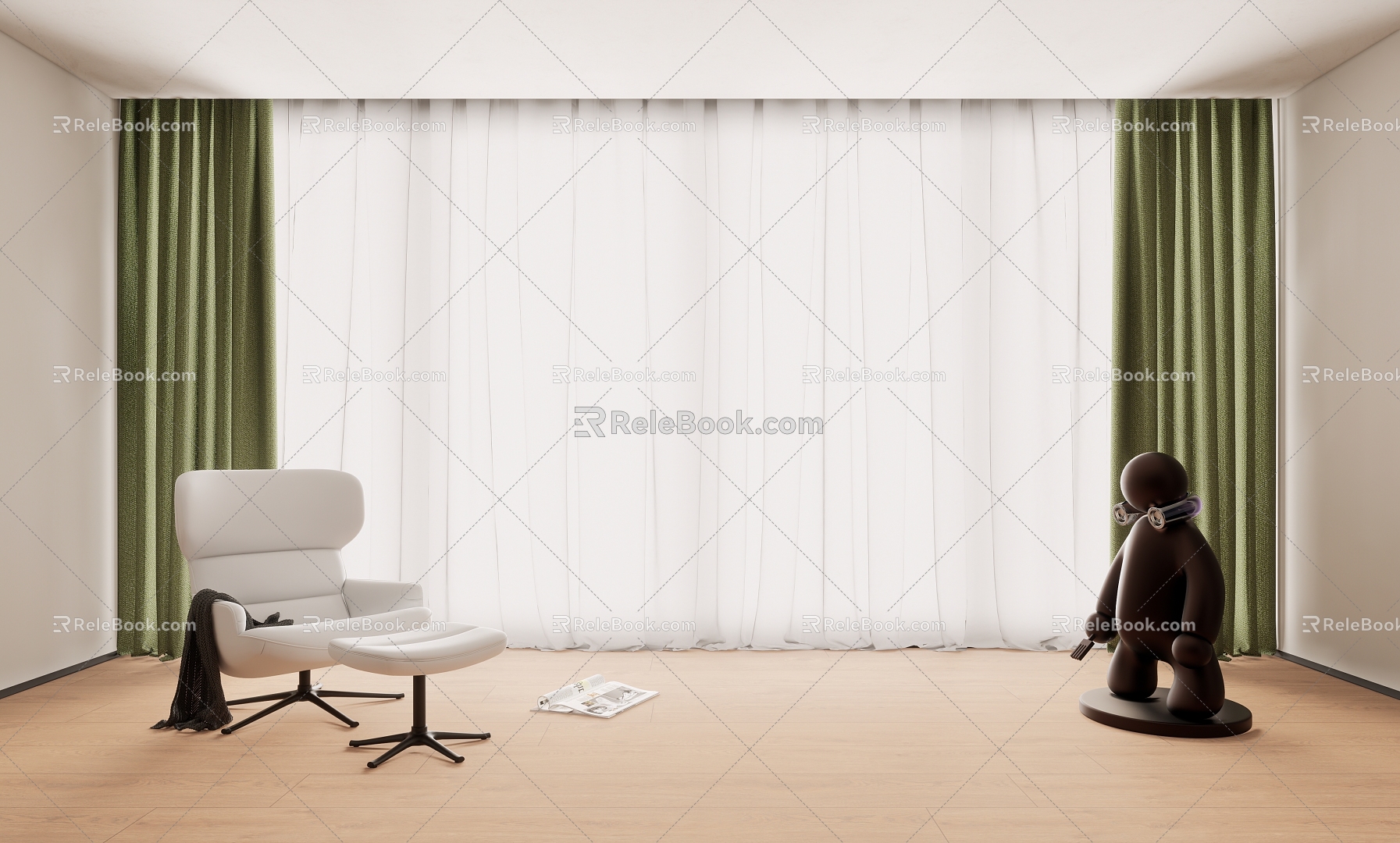 Modern Curtains 3d model