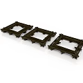 Three Architectural Black Square Frames As Construction Structure Design Elements
