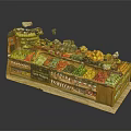 Fresh Colorful Fruits and Vegetables on Wooden Market Stall with Assorted Berries Pineapples and Greens