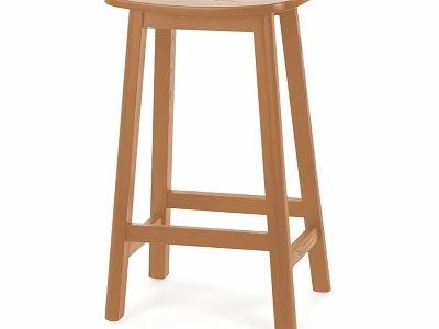 Simple Wooden Stool With Solid Wood Structure For Bar Counter Home Decor 3d model