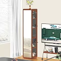 Multi Tiered Wooden Shelving Unit With Books Decorative Items In Living Room