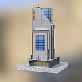 Modern Commercial Complex High Rise Building With Glass Curtain Walls And Facilities