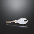 Stainless Steel Hardware Tool Key With Shiny Surface And Black Background