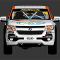 White Orange Blue Pickup Truck With Sunny Boy Livery And Number 18