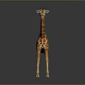 Standing Spotted Giraffe With Long Neck And Black Tufted Tail On Gray Gradient Background