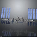 Space Station Equipment With Large Blue Solar Panels And Metallic Structural Modules 3d model