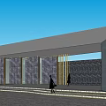 Modern Gate Simple Entrance Gate 3d model
