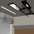 Modern Indoor Ceiling Mounted Clothes Hanger With Lighting And Hanging Clothes