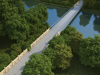Modern Bridge Rural Landscape Bridge 3d model