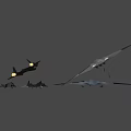 Various Stealth Fighter Jets In Dark Colors With Different Wing Designs
