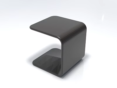 Contemporary Unconventional Sofa With Curved Design And Sleek Black Living Room Decor 3d model