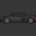 Sleek Metallic Gray Sports Car With Copper Wheels And Rear Spoiler