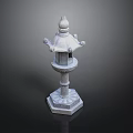 Traditional Decorative Stone Lantern Featuring Multi Tiered Structure And Hexagonal Base