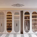 Modern Wardrobe With Glass Doors Built-in Lighting And Storage Space