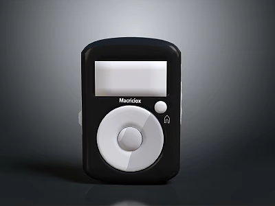 Memorex Black MP3 Player With White Screen And Round Control Button 3d model