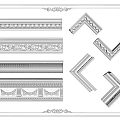 Various Decorative Gypsum Cornice Molding Designs With Ornate Patterns And Corners 3d model