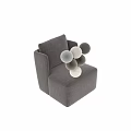 Modern Single Sofa With Soft Linen Upholstery And Comfortable Curved Arms Design