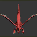 Red Dragon Game Movie Character With White Wings Green Horns And Yellow Claws