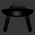 Gray Wide Brim Hat With Dark Band Stylish Design For Casual Wear