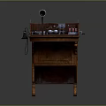 Antique Electronic Apparatus Vintage Wooden Cabinet with Horn Knobs Coils and Classic Design