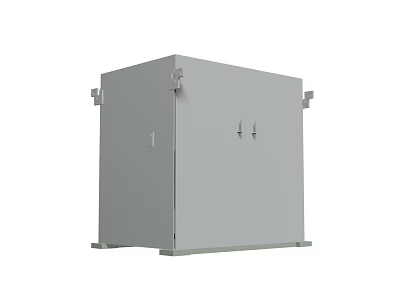 Industrial Equipment Metal Enclosure With Hinged Doors And Secure Locking 3d model