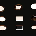 Various Wooden And White Cabinet Knobs In Round And Square Shapes 3d model